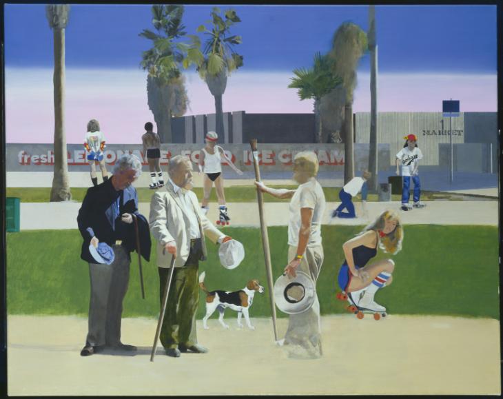 'The Meeting' or 'Have a Nice Day, Mr Hockney' 1981-3 Peter Blake born 1932 Presented by the Friends of the Tate Gallery out of funds bequeathed by Miss Helen Arbuthnot 1983 http://www.tate.org.uk/art/work/T03790